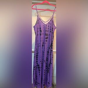 Purple and Black Patterned Dress